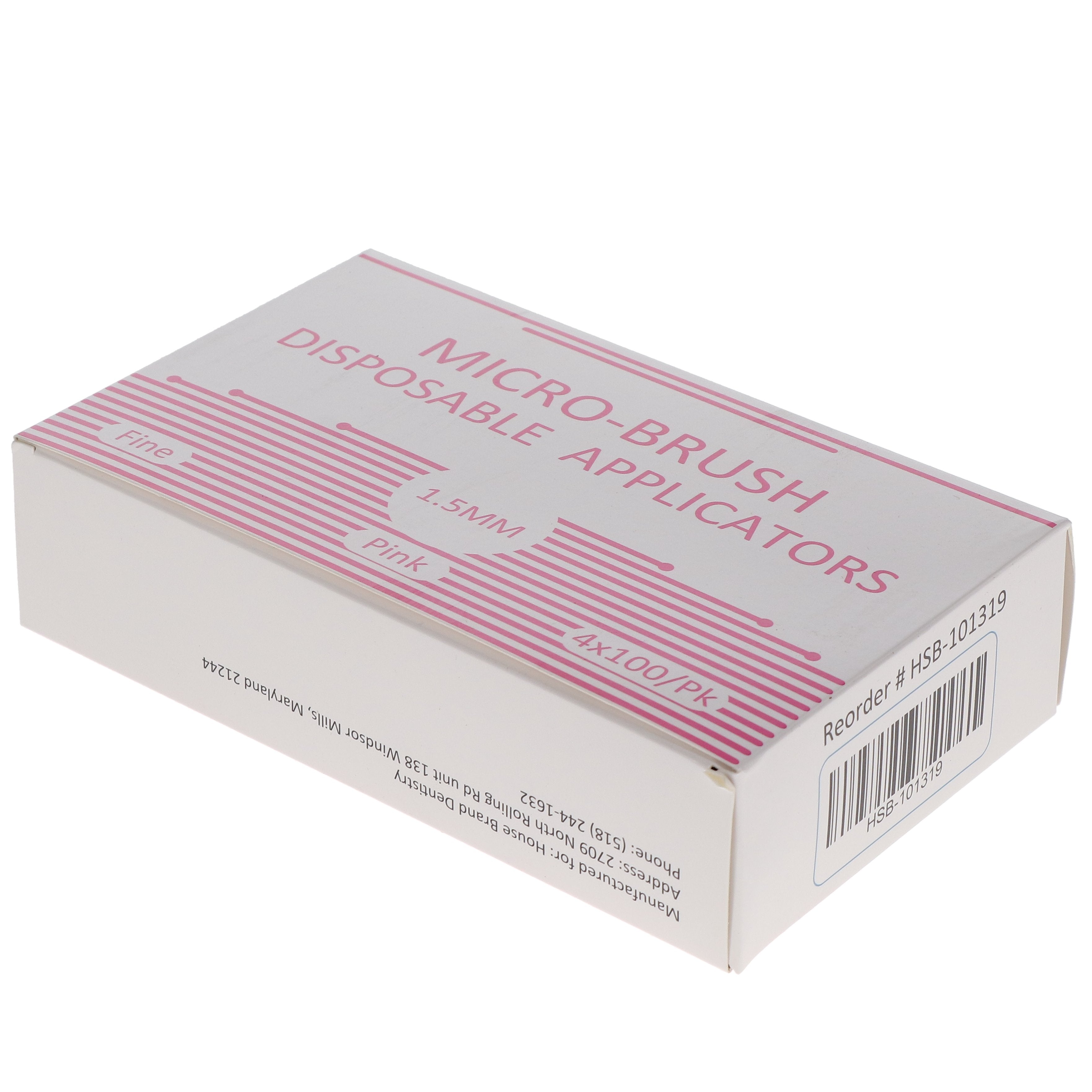House Brand Dentistry 101319 Micro-Brush Disposable Applicators Fine Pink 4 x 100/Pk House Brand Dentistry 101319 Micro-Brush Disposable Applicators Fine Pink 4 x 100/Pk